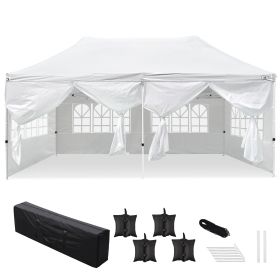 10X20ft EZ Pop Up Canopy Folding Gazebo/White