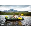 o 2-Person Inflatable Fishing Kayak with Paddle & Rod Holders, Adjustable Seats, & Carry Handle; Kayak Can Fit Trolling Motor