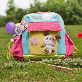 [Hello Dog] Embroidered Applique Kids School Backpack / Outdoor Backpack (7.9*8.7*2.4)