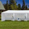 10'x30' Outdoor Canopy Party Wedding Tent White Gazebo with 5 Side Walls