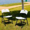 4 Pack Portable Plastic Folding Chairs; Sturdy Design; Indoor/Outdoor Events; Perfect for Camping/Picnic/Tailgating/Party; Easy to Clean; White