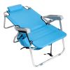 63*70*99cm Heightened Oxford Cloth Silver White Aluminum Tube Bearing 100kg Beach Chair Blue