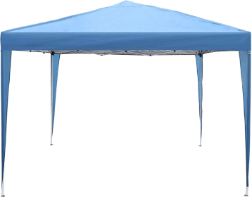 10 ft. Foldable Pop Up Canopy Tent with Mesh Sidewall Height Adjustable Outdoor Gazebos with Carrying Bag for Parties, Picnics & Camping, Blue