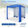 Outdoor Beach Canopy Tent with Detachable Sidewall and Folding Table