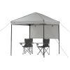 6' x 6' Gray Instant Outdoor Awning with UV Protection