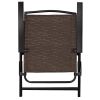 Beach & Garden Lawn 4 Pcs Folding Sling Chairs With Steel Armrest And Adjustable Back