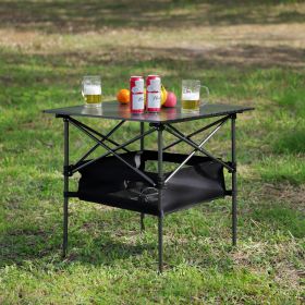 1-piece Folding Outdoor Table with Carrying Bag,Lightweight Aluminum Roll-up Square Table for indoor, Outdoor Camping, Picnics, Beach,Backyard, BBQ