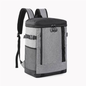 Double Shoulder Thermal Insulation Backpack for Outdoor Picnic (Color: Gray)