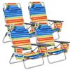 4-Pack 5-Position Outdoor Folding Backpack Beach Reclining Chair with Pillow