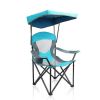 Folding Camping Chair with Shade Canopy, Heavy Duty Steel Frame with Carry Bag and Cup Holder