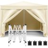 10'x10' EZ Pop Up Canopy Outdoor Portable Party Folding Tent with Removable Sidewalls + Carry Bag + 4pcs Weight Bag