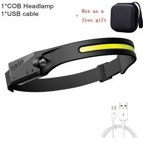 ZK30 Mini Headlamp COB LED Forehead Flashlight Torch Lighting Waterproof Bike Bicycle Front Light For Outdoor Hunting Fishing (Emitting Color: A)