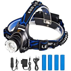 ZK20 Rechargeable Waterproof Flashlight Zoomable 3 Modes LED Head Lamp Work LED Helmet Flash Light Torch Flashlight (Emitting Color: Option C)