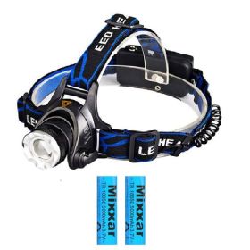 ZK20 Rechargeable Waterproof Flashlight Zoomable 3 Modes LED Head Lamp Work LED Helmet Flash Light Torch Flashlight (Emitting Color: option E)