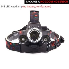 ZK25 LED Powerful Headlight headlamp 5LED Lamp Head Lamp 8000lumens Torch head light 18650 battery Best For Camping/fishing (Emitting Color: Option A)