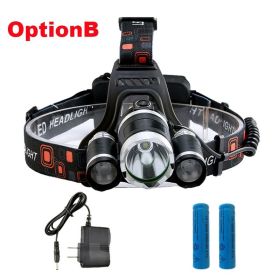 ZK20 LED Headlamp High Lumens 4 Modes 18650 Rechargeable Battery Flashlight Waterproof Outdoor Lighting Camping Fishing (Emitting Color: Option B)