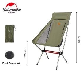 Naturehike Camping Chair Ultralight Portable Folding Chair Travel Backpacking Relax Chair Picnic Beach Outdoor Fishing Chair (Color: YL10 - Green)