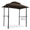 Outdoor Grill Gazebo 8 x 5 Ft;  Shelter Tent;  Double Tier Soft Top Canopy and Steel Frame with hook and Bar Counters