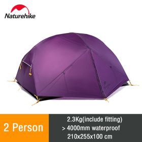 Naturehike Mongar 2 Tent 2 Person Camping Tent Ultralight 20D Nylon Backpacking Waterproof Tent Beach Outdoor Hiking Travel Tent (Color: Purple - 20D)