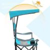 Folding Camping Chair with Shade Canopy, Heavy Duty Steel Frame with Carry Bag and Cup Holder