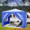 10'x10' EZ Pop Up Canopy Outdoor Portable Party Folding Tent with Removable Sidewalls + Carry Bag + 4pcs Weight Bag