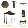 Outdoor Grill Gazebo 8 x 5 Ft;  Shelter Tent;  Double Tier Soft Top Canopy and Steel Frame with hook and Bar Counters