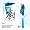 Folding Camping Chair with Shade Canopy, Heavy Duty Steel Frame with Carry Bag and Cup Holder