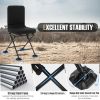 Swivel Folding Chair with Backrest and Padded Cushion