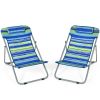 Portable Beach Chair Set of 2 with Headrest