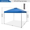 10x10ft Pop Up Canopy Tent Straight Legs Instant Canopy Outdoor With Wheeled Bags