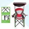 Folding Camping Chair with Shade Canopy, Heavy Duty Steel Frame with Carry Bag and Cup Holder