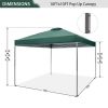 10x10ft Pop Up Canopy Tent Straight Legs Instant Canopy Outdoor With Wheeled Bags