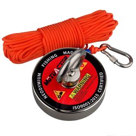 120KG/220KG /300KG/450KG Salvage Magnet Large Neodymium N52 Magnets Magnet Strong Fishing Magnet with Rope Gloves Bag (Color: 300KG)